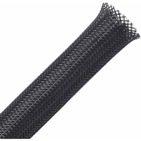 Funda de cable trenzado extensible de 13 mm-30 m Funda de cable Funda de cable Protector de cable de almacenamiento para cables automotrices Cables - Negro