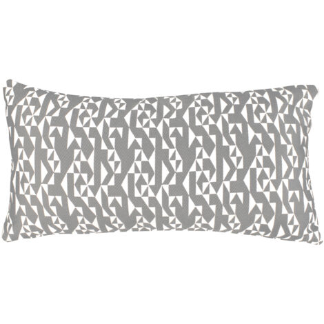 Funda de Cojín con Estampado Geométrico Kuatéh Breda 55x30 cm Gris