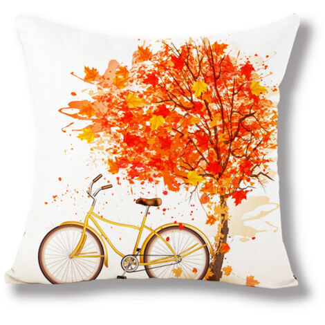 Funda de cojín decorativa para el Día de San Valentín, algodón, 45 x 45 cm, diseño de árbol rojo y corazón, bicicleta, decoración para sofá, coche, estilo E