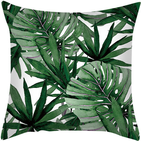 Funda de cojín MINKUROW 45X45, fundas de cojín de hojas verdes, juego de lino de 2 plantas, funda de almohada, funda de cojín moderna para sala de estar, jardín B18