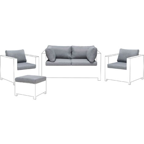 Funda de cojines para muebles de exterior gris para asiento y respaldo Milano