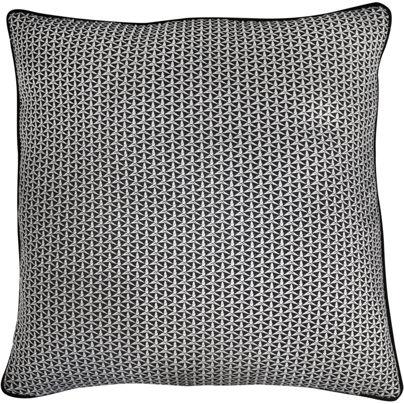 

kuateh - Funda de Cojín con Estampado Geométrico Breda Kuatéh Negro y Blanco 60x60 cm
