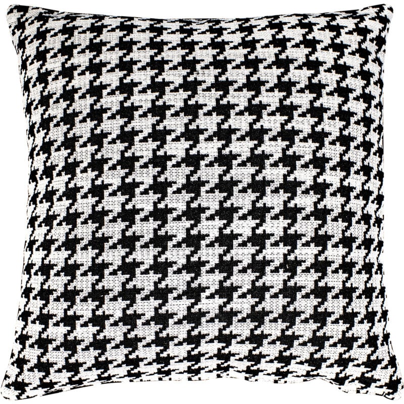 

kuateh - Funda de Cojín con Estampado Pata de Gallo Ribe Kuatéh Negro y Blanco 45x45 cm