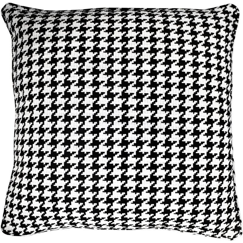 

kuateh - Funda de Cojín con Estampado Pata de Gallo Ribe Kuatéh Negro y Blanco 60x60 cm