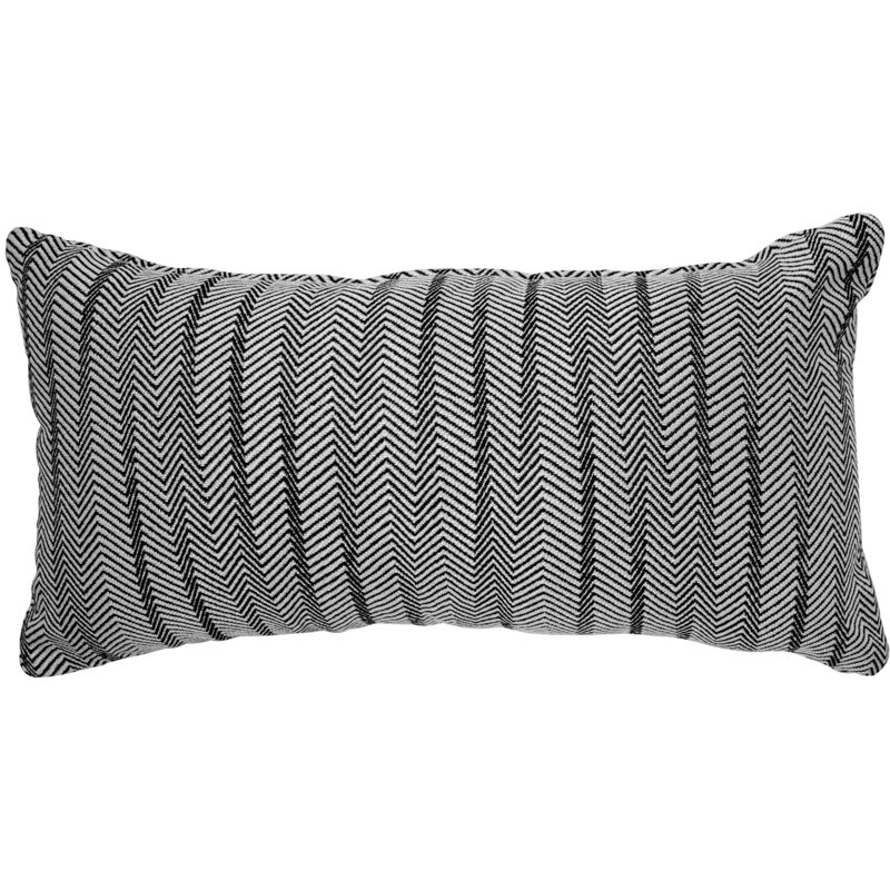 

kuateh - Funda de Cojín con Estampado Zigzag Breda Kuatéh Negro y Blanco 55x30 cm