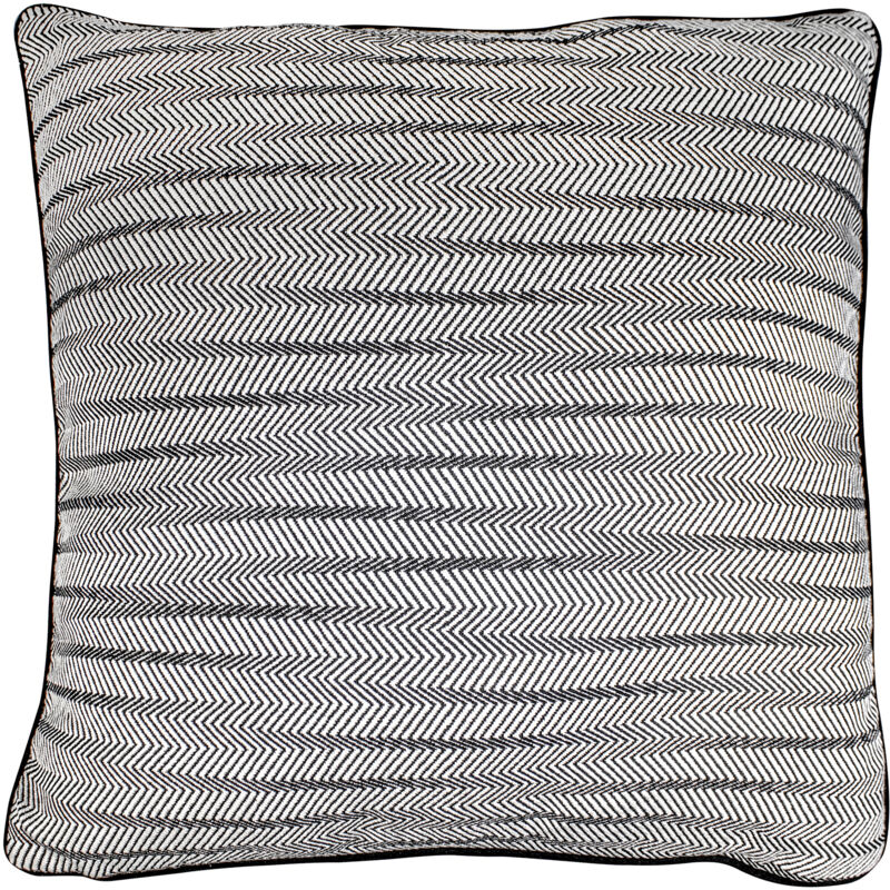 

kuateh - Funda de Cojín con Estampado Zigzag Breda Kuatéh Negro y Blanco 60x60 cm