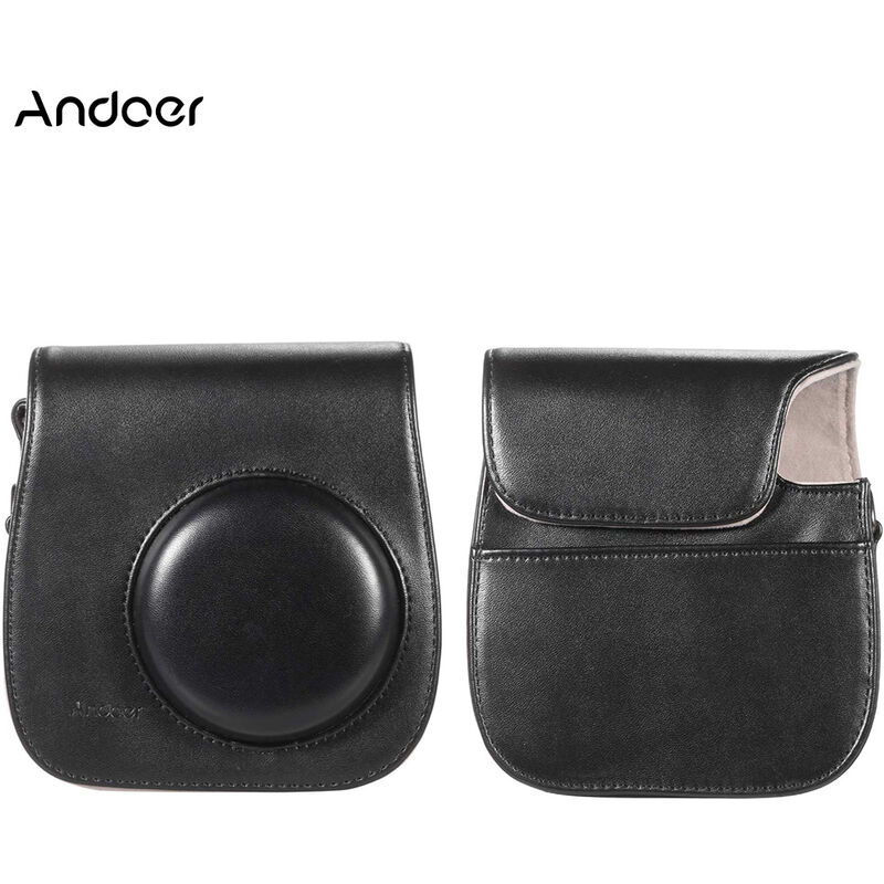 

Funda de cuero para camara Andoer para Fuji Fujifilm Instax Mini 8 / 8s / 8 + / 9 bolso de hombro individual, NEGRO