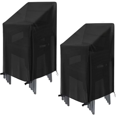 Funda de dos piezas para silla de jardín, funda impermeable para muebles de tela Oxford 210D con cierre de cordones, funda para silla de exterior (7575120cm)