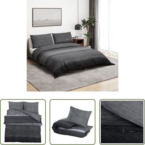 Funda de edredón -  Juego de funda nórdica algodón gris oscuro 220x240 cm