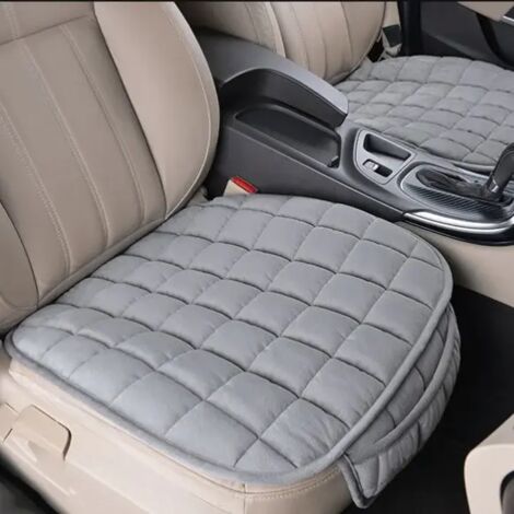 Funda de invierno para asiento de coche, cojín universal cálido y antideslizante, transpirable, protector de asiento delantero, color gris