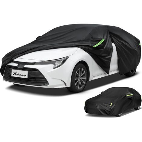 Funda de lujo impermeable y transpirable para coche, funda completa para coche, resistente a la lluvia, al sol y al polvo, con cremallera y de algodón (450 a 470 cm).
