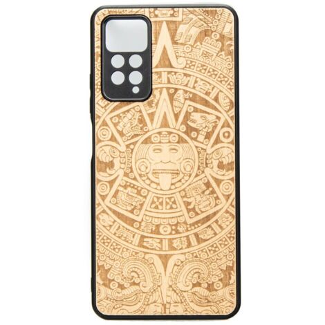 Funda de madera para Xiaomi Redmi Note 11 Pro con calendario azteca y diseño de corazón