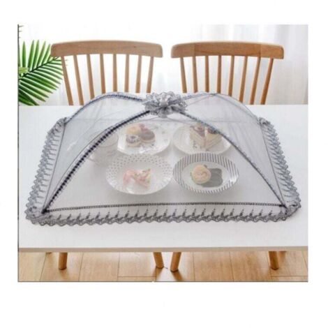 Funda de malla premium para alimentos (50 x 70 cm), reutilizable y plegable, ideal para picnics y exteriores. Protege los alimentos de moscas, insectos y mosquitos.