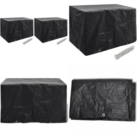 Funda de muebles de jardín 2 uds 8 ojales 140x70x90 cm - Funda para ratán - Protección para muebles
