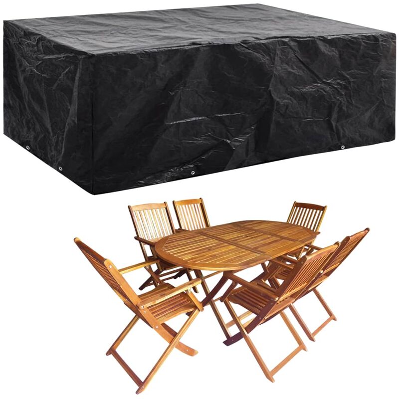 

Funda de muebles de jardín 8 ojales 242x162x100 cm - Negro