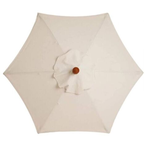 Funda de recambio para sombrilla, 6 varillas, 2 m, impermeable, resistente a los rayos UV, tejido de recambio, color blanco crema