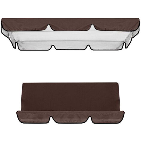 Funda de repuesto para dos sillas de jardín, funda para hamaca de patio, resistente a la intemperie y fácil de instalar, plegable y fácil de limpiar, ideal para patios y jardines - color café