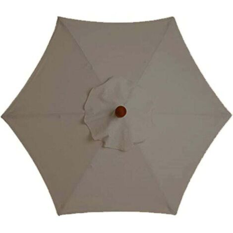 Funda de repuesto para sombrilla, 6 varillas, 3 m, impermeable, anti-UV, tela de repuesto (3 m/9,8 pies, color caqui)