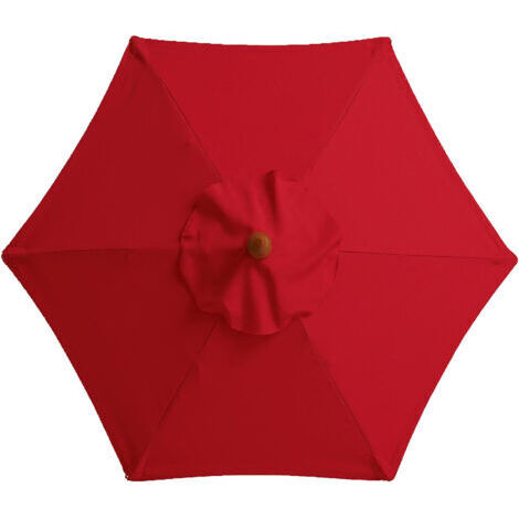 Funda de repuesto para sombrilla de exterior, para sombrilla de 6 varillas, impermeable 3M, protección UV, roja.