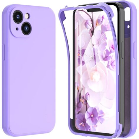 FUNDA DE SILICONA PARA APPLE IPHONE 14 MORADA 360° A2882 A2649 A2881 A2884