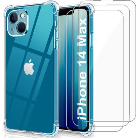 FUNDA DE SILICONA PARA APPLE IPHONE 14 Plus + 2 VIDRIO TEMPLADO A2886 A2632