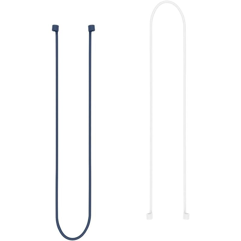 

Funda de silicona para auriculares con cable anti-perdida de 2 piezas y enchufe de cable con banda para el cuello para auriculares inalámbricos,