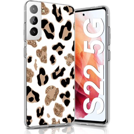 FUNDA DE SILICONA PARA SAMSUNG GALAXY S22 ESTAMPADO ANIMAL LEOPARDO SM-S901