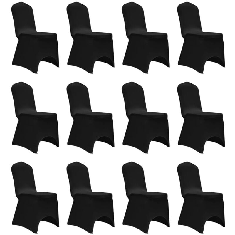 

Funda de silla elástica 12 unidades negra - Negro - Vidaxl