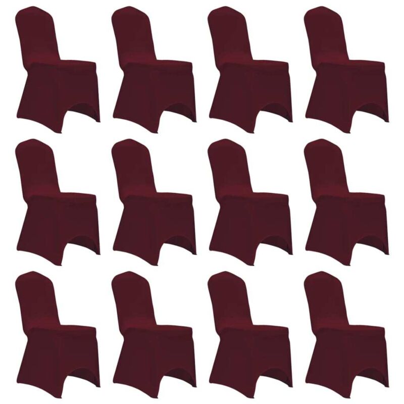

Funda de silla elástica 12 unidades burdeos - Rojo - Vidaxl