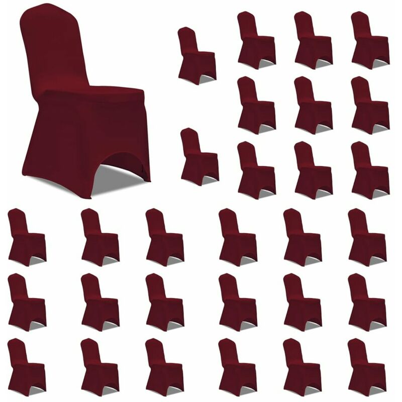 

Happyshopping - Funda de silla elastica 30 unidades color burdeos
