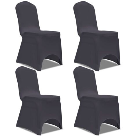 Funda de silla elástica 4 unidades gris antracita