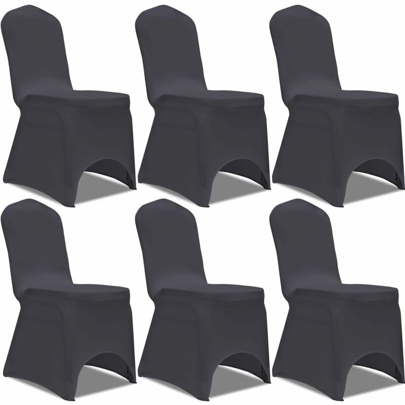 

BHD - Funda de silla elástica 6 unidades gris antracita