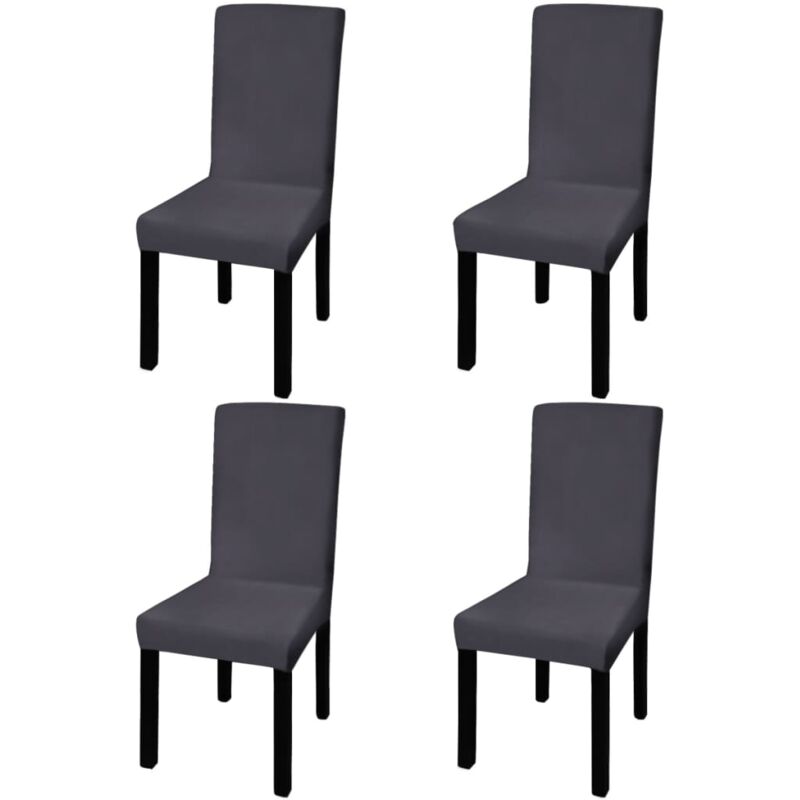 

Funda de Silla Elástica Recta 4 Unidades Gris Antracita - Antracita - Vidaxl