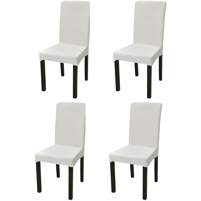 

Funda de silla elástica recta 4 unidades crema
