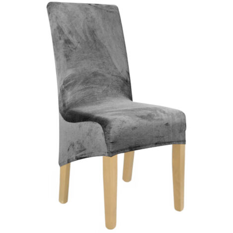 FUNDA DE SILLA XL DE TERCIOPELO ELÁSTICO GRIS [21 PUERTAS]