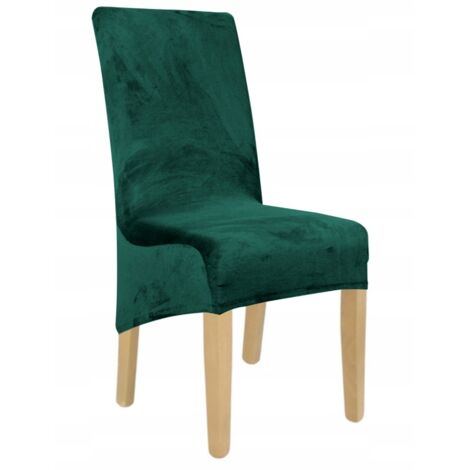 FUNDA DE SILLA XL DE TERCIOPELO ELÁSTICO VERDE BOTELLA [21DY]