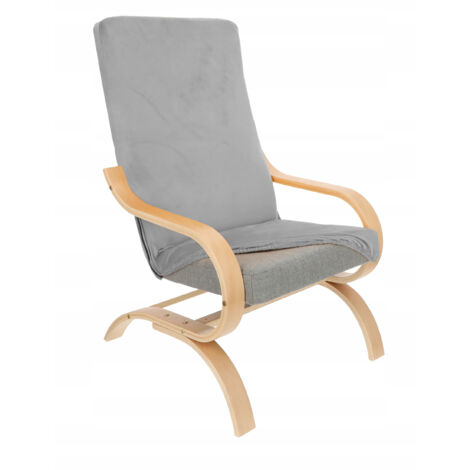 FUNDA DE SILLÓN FINKA DE TERCIOPELO ELÁSTICO GRIS CLARO [21FY]