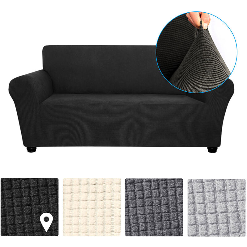 

Funda de sofa elastica funda de sofa suave antideslizante,2 Asientos, Negro - Decdeal