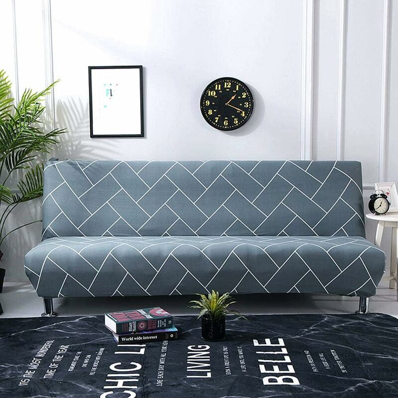 

Litzee - Funda de sofá cama para funda de sofá integral sin reposabrazos, elástica estirable, extraíble, protección perfecta para sofá 160-190CM