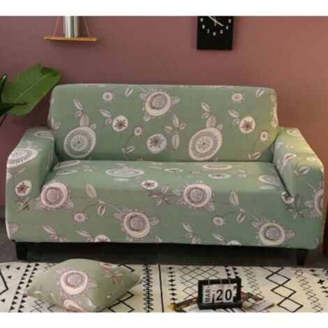 Funda de sofá de 2 plazas, 140-180 cm, moderna con reposabrazos, elástica universal, protector de sofá, color verde