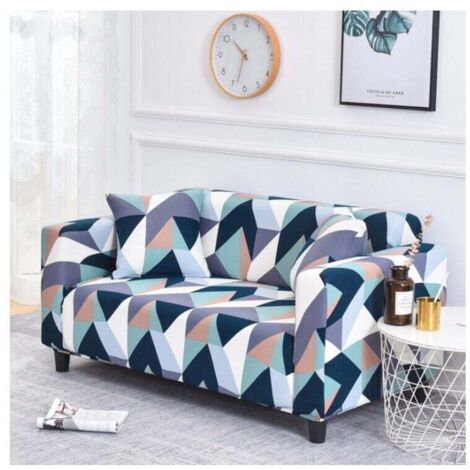 Funda de sofá de 2 plazas 145-185 cm, moderna con reposabrazos, universal, elástica, de colores, a cuadros