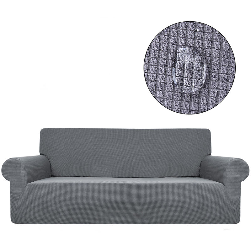 

Insma - Funda de sofá de 3 plazas impermeable elástica Funda de sofá gris oscuro