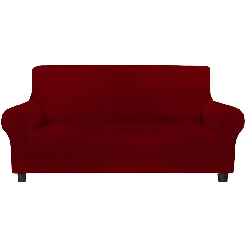 

Wellhome - Funda de sofá elástica antimanchas 2 plazas ALBA Burdeos