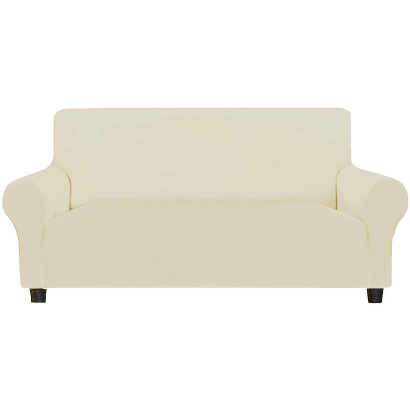 

Wellhome - Funda de sofá elástica antimanchas 3 plazas ALBA Crudo