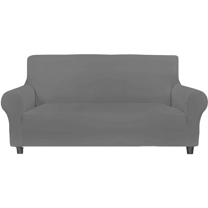 

Wellhome - Funda de sofá elástica antimanchas 4 plazas ALBA Gris