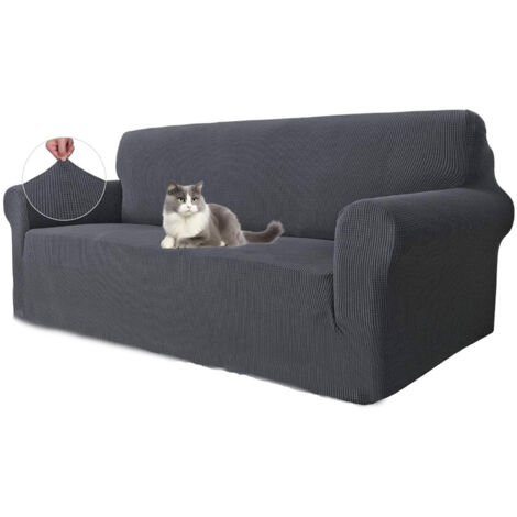 Funda de sofá elástica impermeable (3 plazas, gris), 1 pieza, universal, apta para mascotas