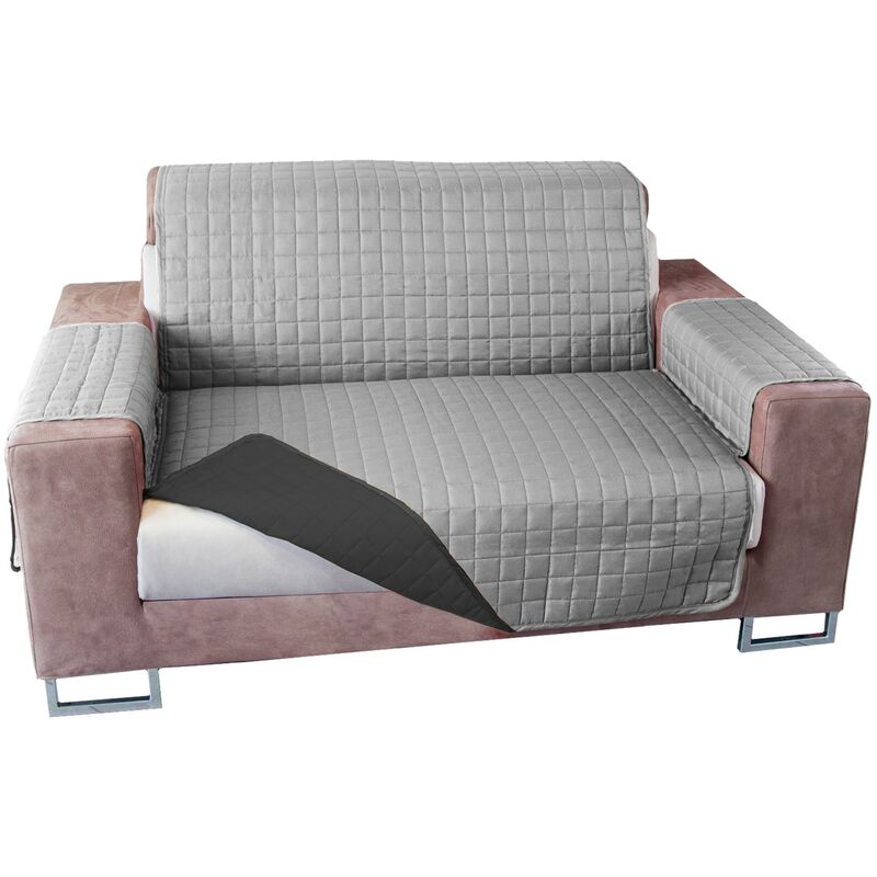 

Funda de sofá VERSATILE antimanchas reversible 2 Plazas Gris claro y Gris oscuro