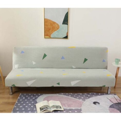 Funda de sofá sin brazos, elástica, para sofá cama, con estampado de triángulos pequeños y coloridos,