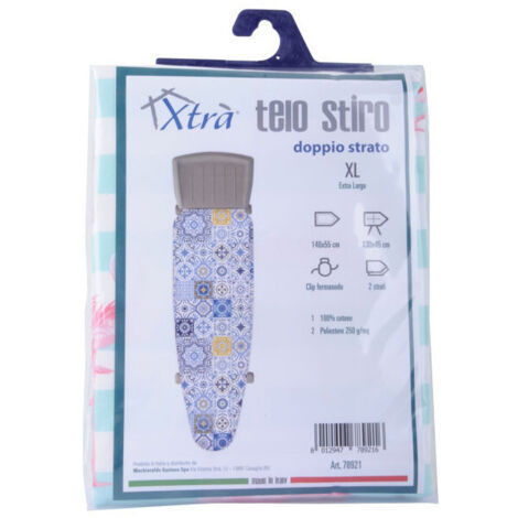 Funda de tabla de planchar de 2 capas con clips 130x50 Xtra 09896