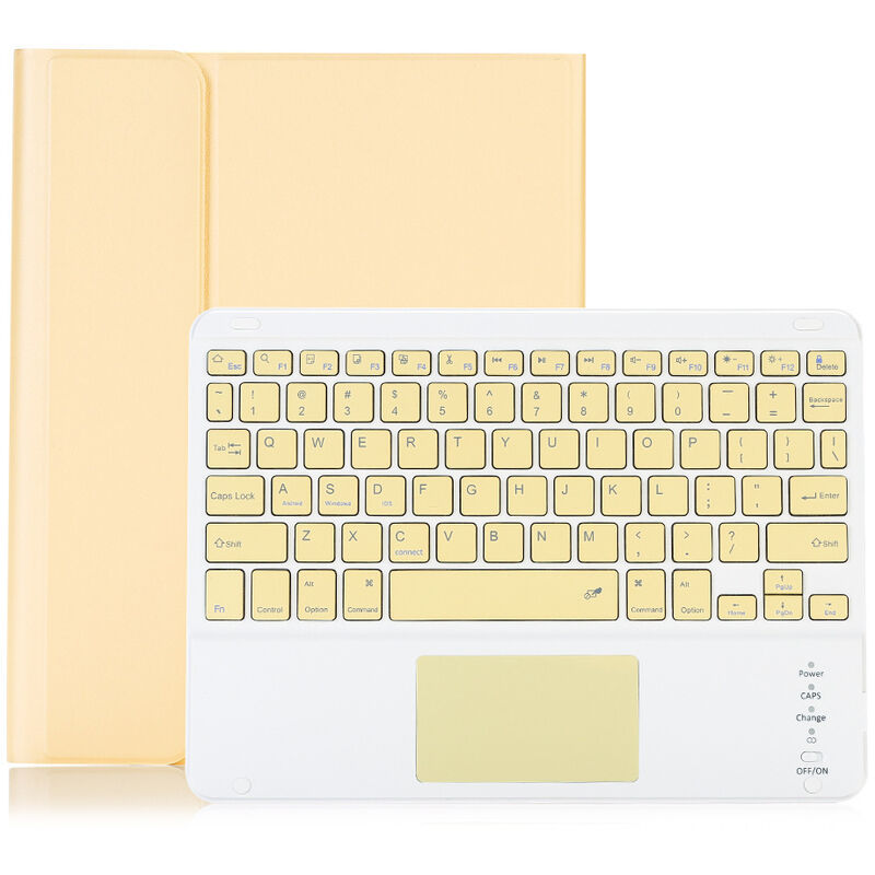 

Funda de teclado BT desmontable con panel tactil Ranura de carga para lapiz compatible con iPad Pro 10.5 / Air3 10.5 2019 / iPad 10.2 2020 Amarillo,